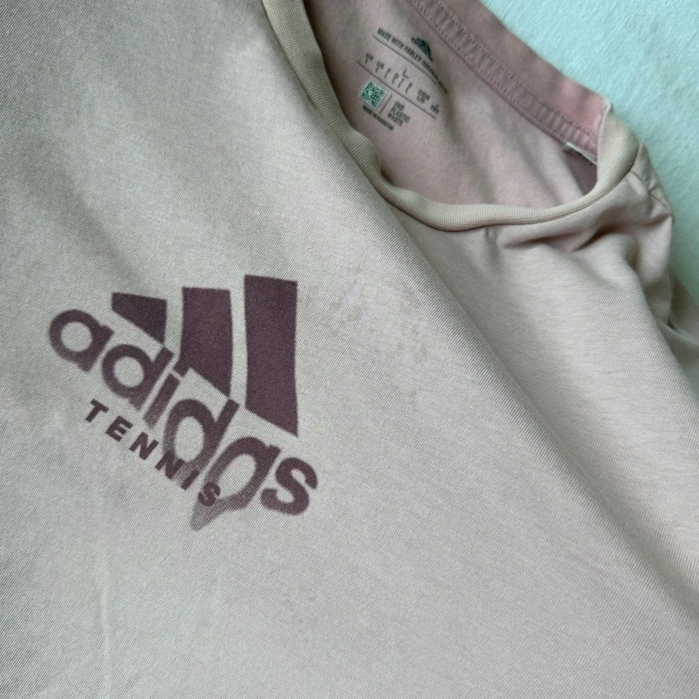 Adidas Tennis Pink Game Sweat Match T-Shirt Large Parley Distressed